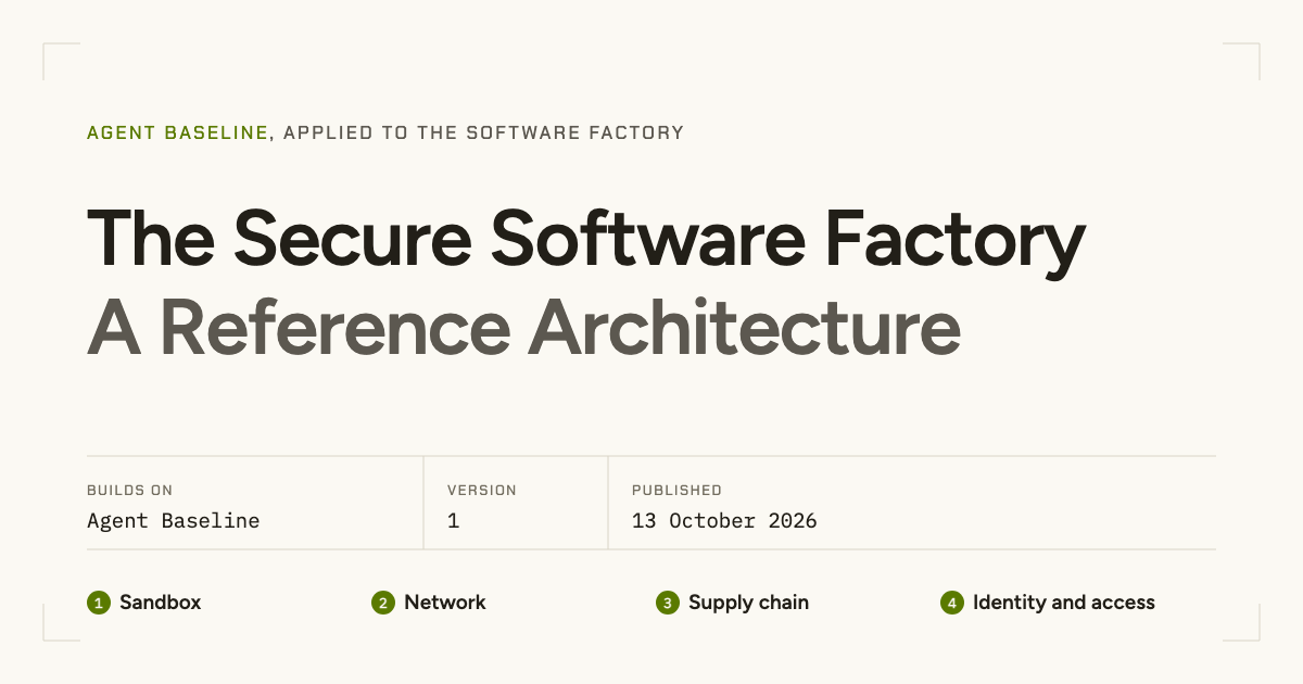 Secure Software Factory: a reference architecture for coding agents